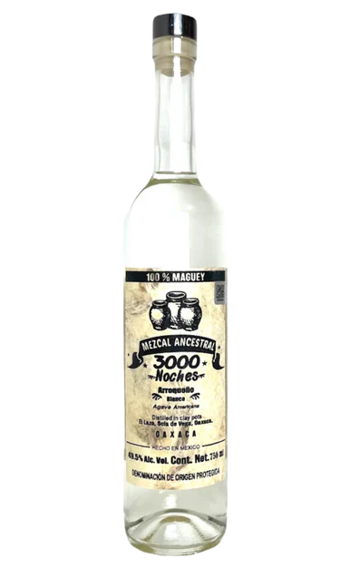 3000 NOCHES MEZCAL ANCESTRAL ARROQUENO BLANCO OAXACA 750ML