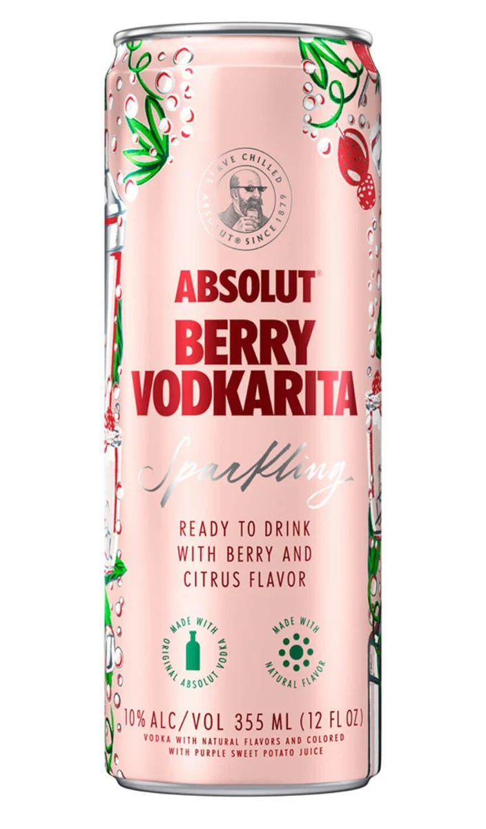 ABSOLUT BERRY VODKARITA SPARKLING RTD 4X355ML CANS