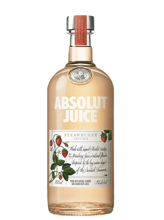 ABSOLUT JUICE VODKA STRAWBERRY EDITION SWEDEN 750ML