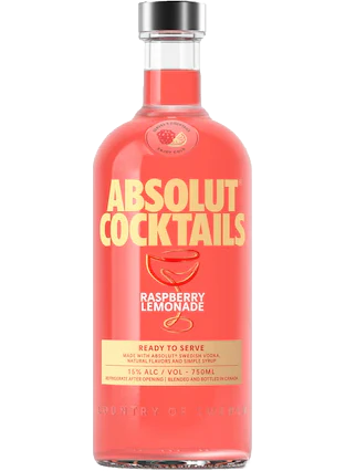 ABSOLUT VODKA COCKTAILS RASPBERRY LEMONADE RTD 750ML