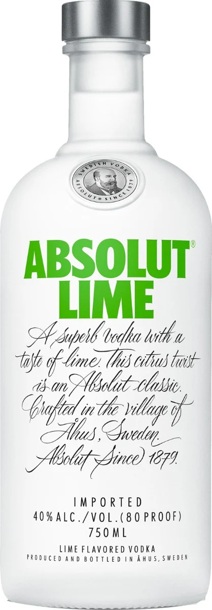 ABSOLUT VODKA LIME FLAVOR SWEDEN 750ML