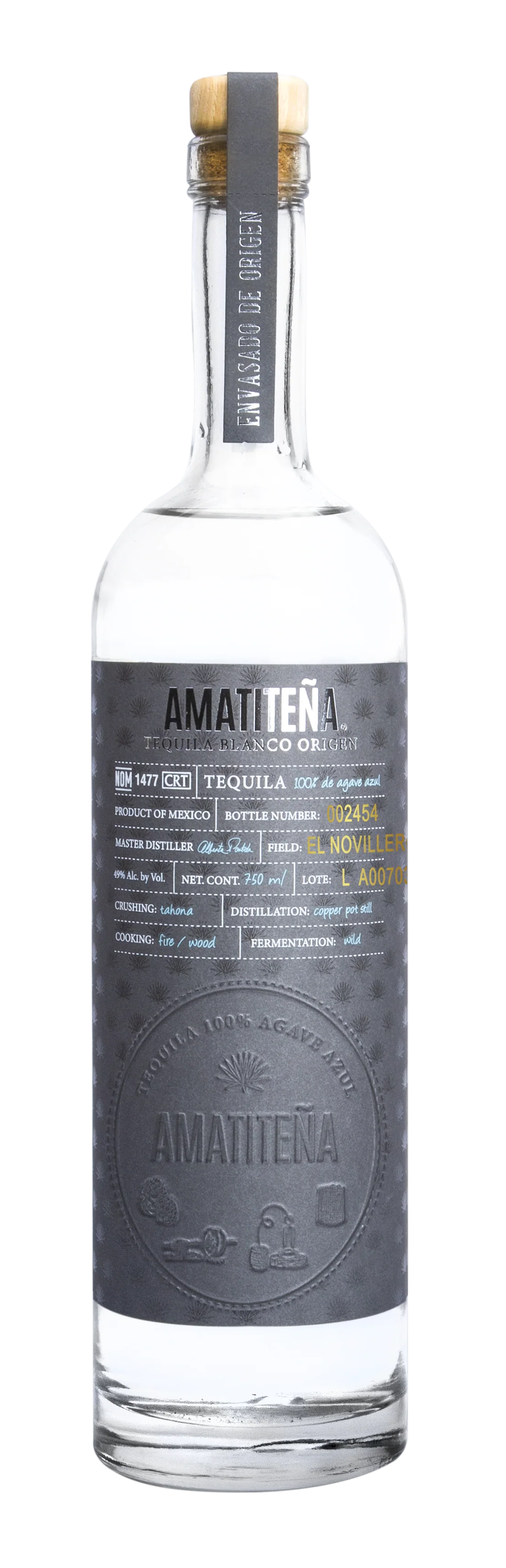 AMATITENA TEQUILA ORIGEN BLANCO HIGH PROOF 750ML