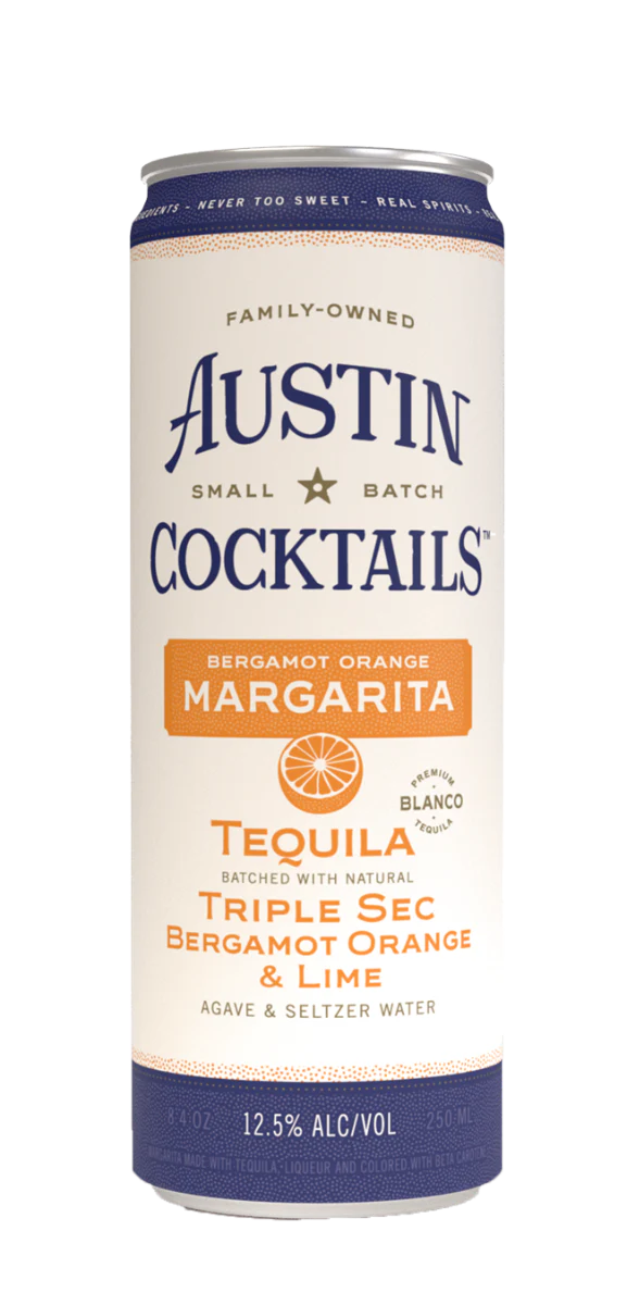 AUSTIN COCKTAILS BERGAMOT ORANGE SPARKLING MARGARITA 4 X 8.4OZ CANS