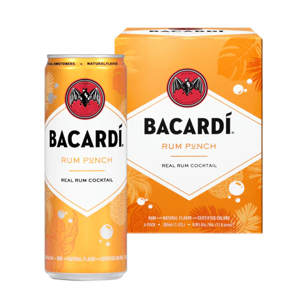 BACARDI RUM PUNCH COCKTAIL 4X355ML CANS