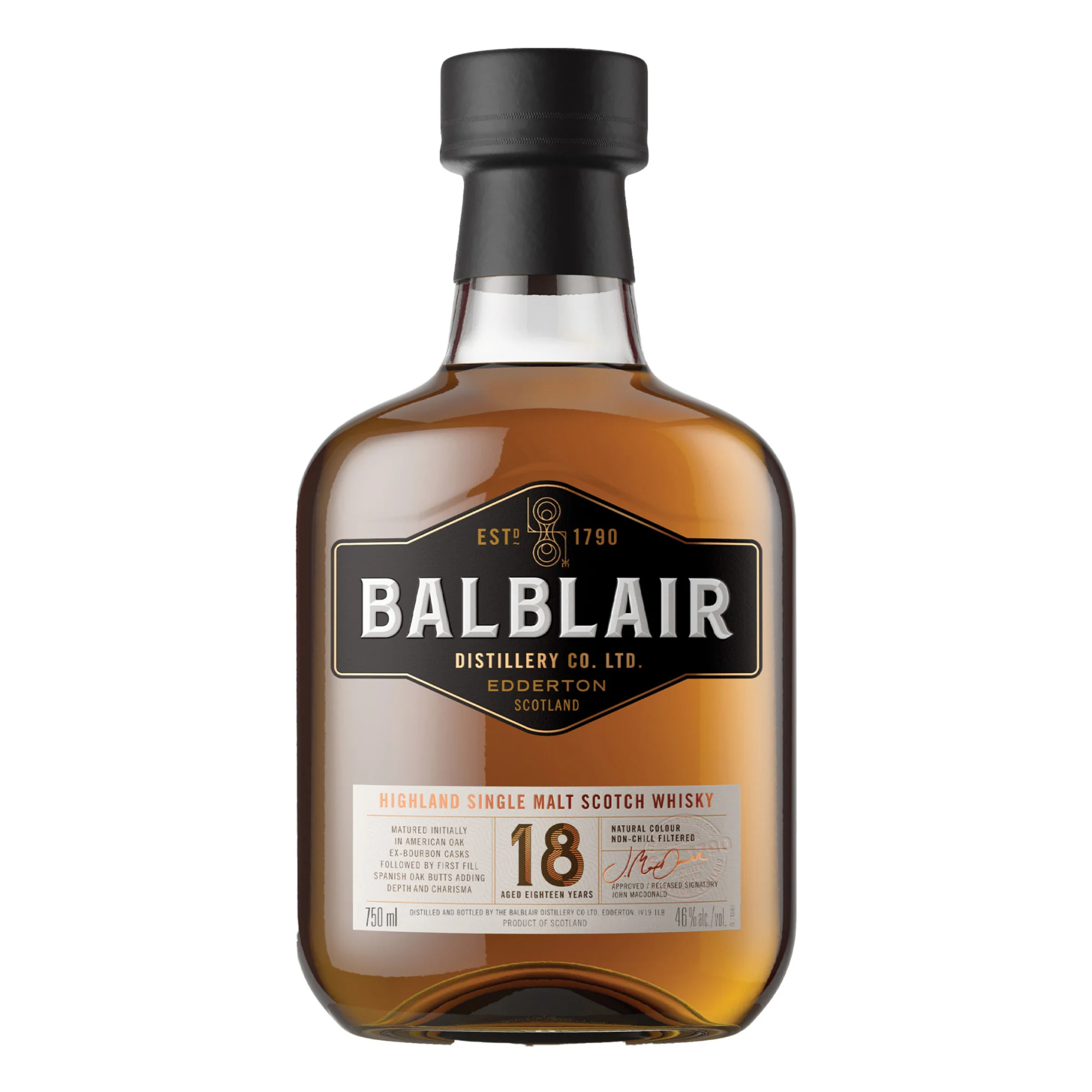 BALBLAIR SCOTCH SINGLE MALT HIGHLAND 18YR 750ML