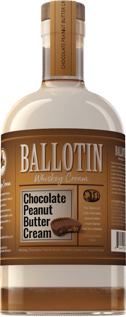 BALLOTIN WHISKEY CREAM CHOCOLATE PEANUT BUTTER FLAVOR WISCONSIN 750ML