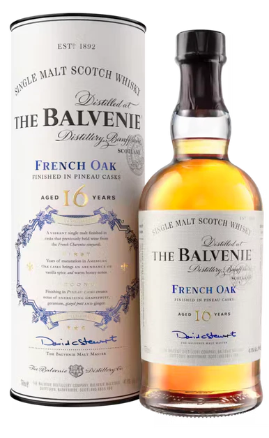BALVENIE SCOTCH SINGLE MALT FRENCH OAK FINISHED IN PINEAU CASKS 16YR  750ML