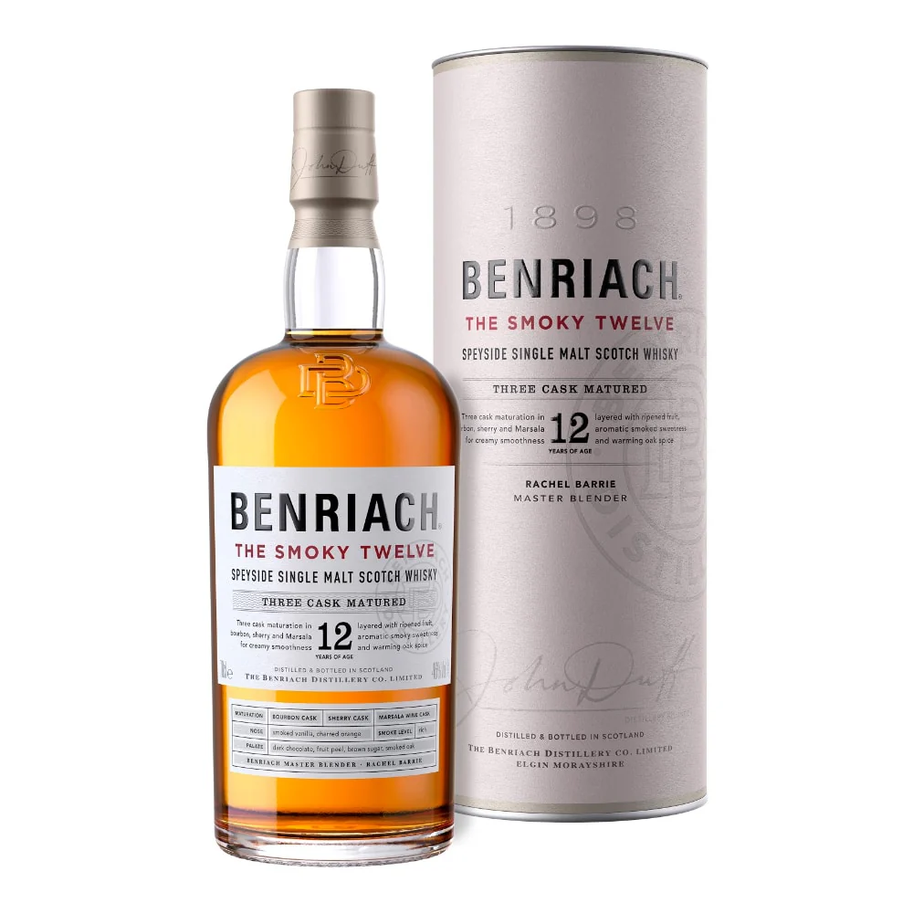 BENRIACH SCOTCH SINGLE MALT THE SMOKEY TWELVE SPEYSIDE 12YR 750ML