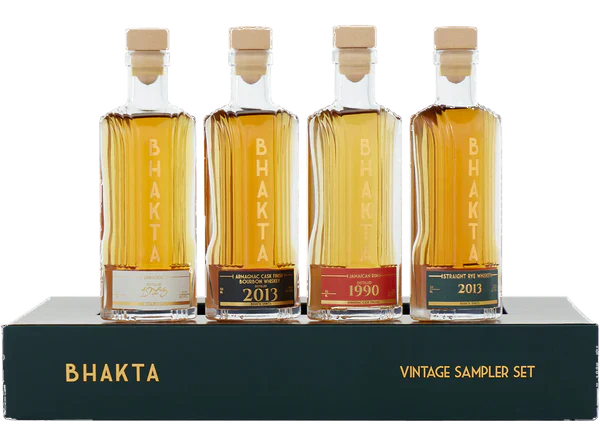 BHAKTA VINTAGE SAMPLER SET ( ARMEGNAC 1973,JAMAICAN RUM 1990, RYE 2013, BOURBON CASK FIN 2013 ) 4X50ML