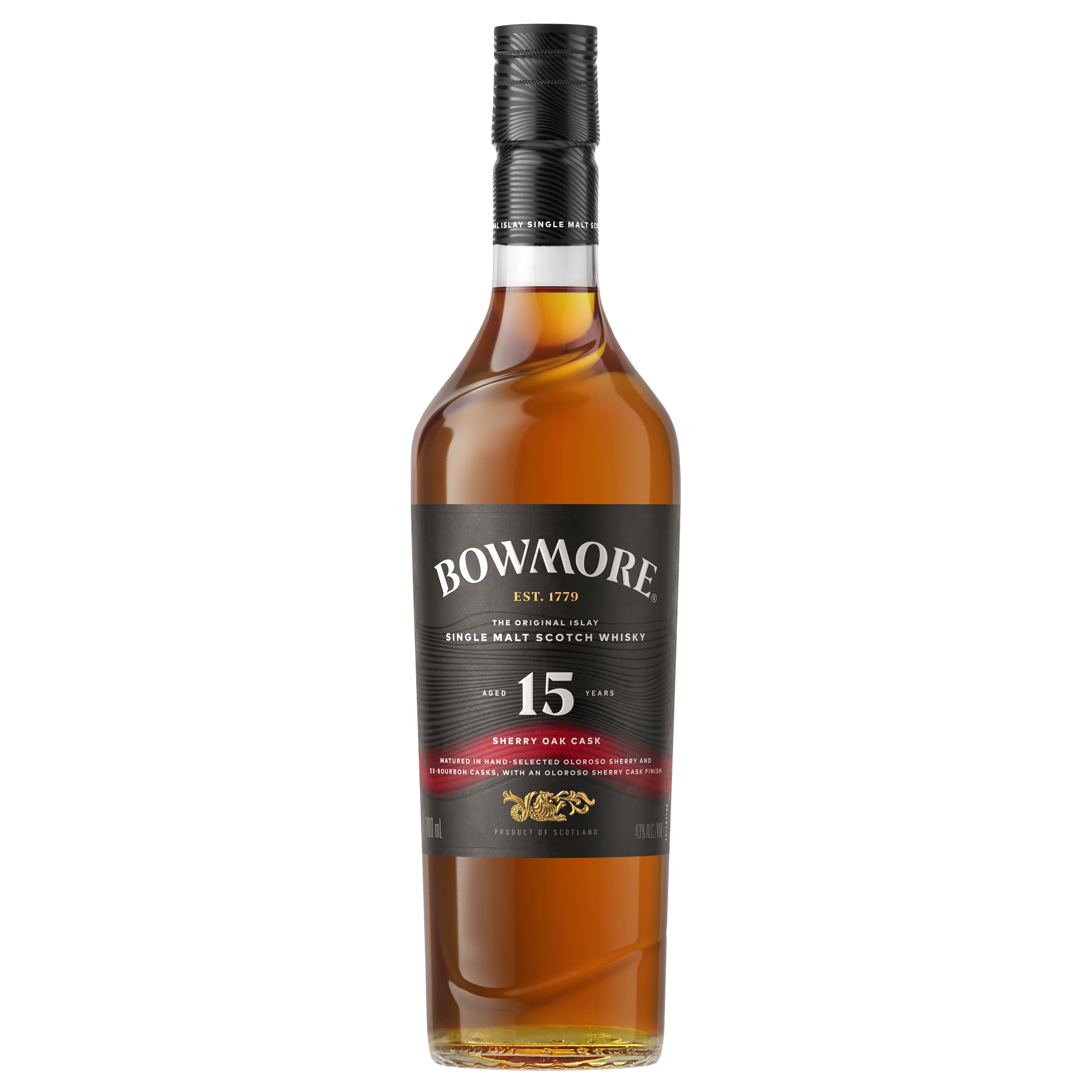 BOWMORE SCOTCH SINGLE MALT SHERRY OAK CASK 15YR 700ML