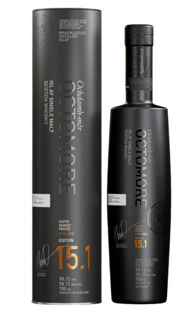BRUICHLADDICH OCTOMORE SCOTCH SINGLE MALT ISLAY SUPER HEAVILY PEATED  15.1 EDITION 700ML