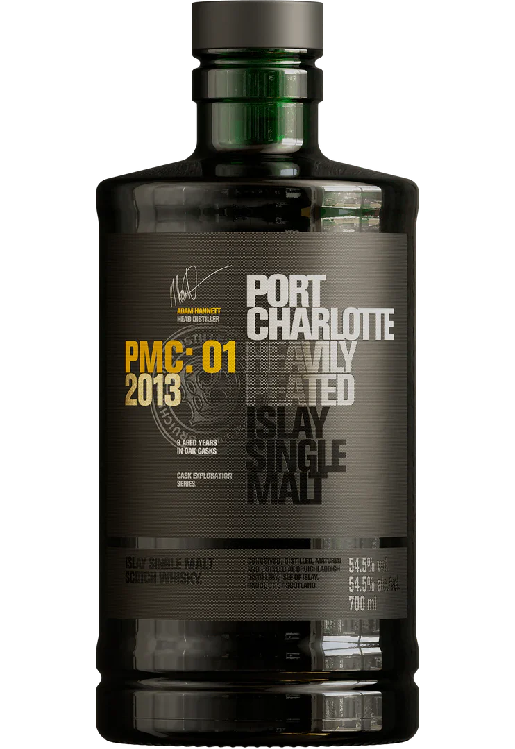 BRUICHLADDICH SCOTCH SINGLE MALT PORT CHARLOT PMC:01 HEAVILY PEATED 2013 750ML