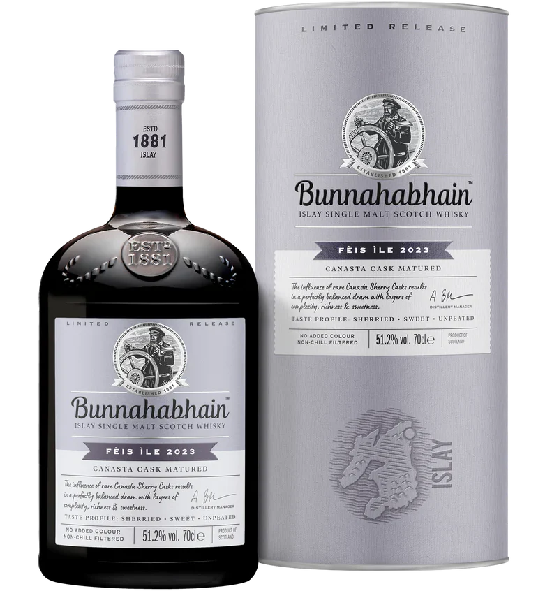 BUNNAHABHAIN SCOTCH SINGLE MALT CANASTA CASK MATURED FEIS ILE 2023 700ML
