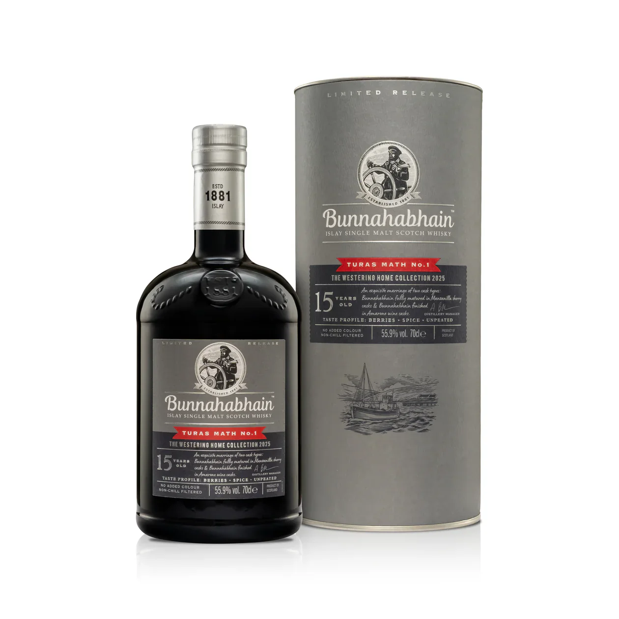 BUNNAHABHAIN SCOTCH SINGLE MALT ISLAY TURAS MATH NUM1 15YR 750ML