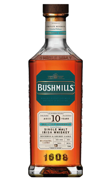 BUSHMILLS WHISKEY SINGLE MALT MOSCATEL CASKS PRIVATE RESERVE LIMITED RELEASE IRISH 10YR 750ML
