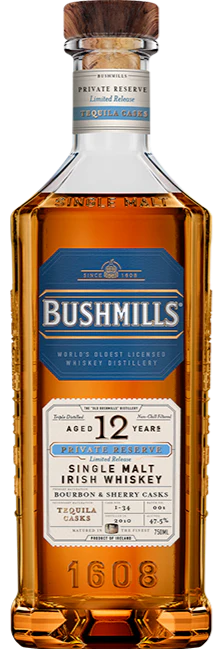 BUSHMILLS WHISKEY SINGLE MALT TEQUILA CASKS PRIVATE RESERVE LIMITED RELEASE IRISH 12YR 750ML