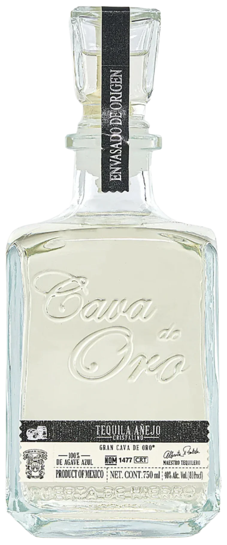 CAVA DE ORO TEQUILA ANEJO CRISTALINO 750ML