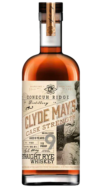 CLYDE MAYS WHISKEY RYE STRAIGHT CASK STRENGTH CONECUH RIDGE 9YR 750ML