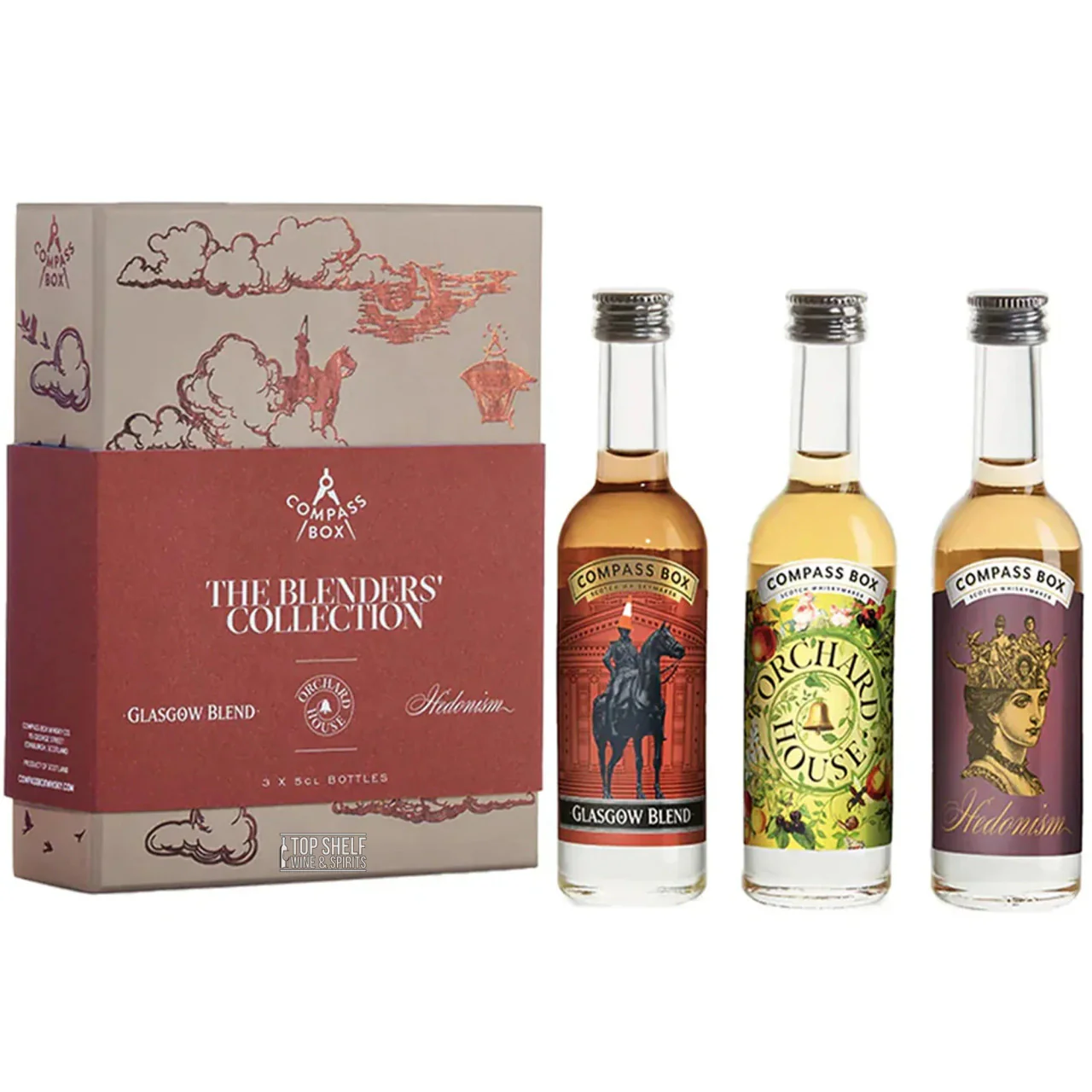 COMPASS BOX SCOTCH THE BLENDERS COLLECTION ( GLASGOW, ORCHARD HOUSE, HEDONIMS) 3X50ML