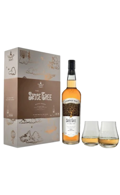COMPASS BOX THE SPICE TREE BLENDED SCOTCH W/ 2 GLASSES 92PF 750ML