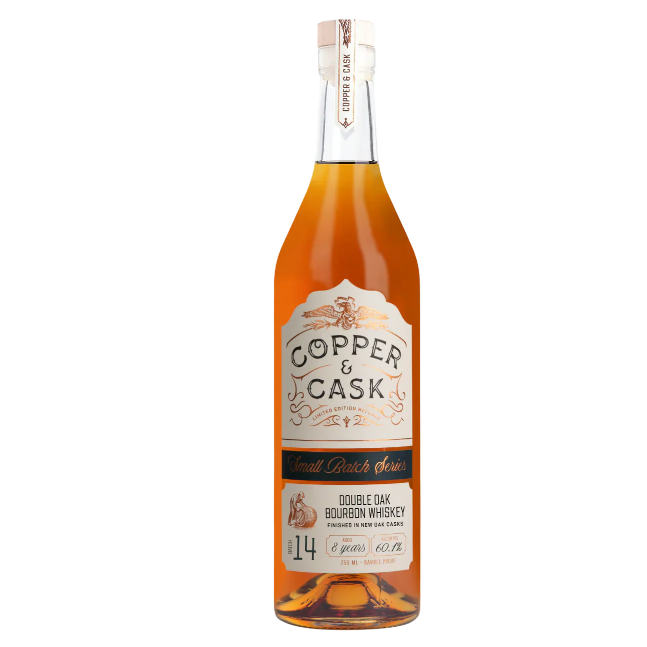 COPPER & CASK BOURBON DOUBLE OAK SMALL BATCH SERIES INDIANA 8YR 750ML