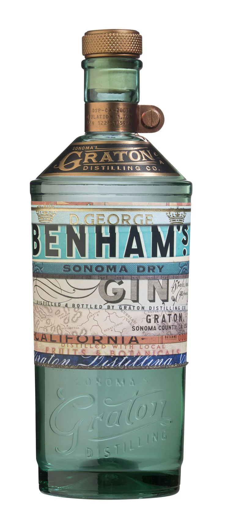 D. GEORGE BENHAM GIN SONOMA COUNTY CALIFORNIA 90PF 750ML