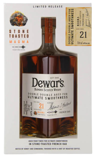 DEWARS SCOTCH BLENDED DOUBLE DOUBLE MAGMA STONE TOASTED IN FRENCH OAK CASKS 21YR 750ML