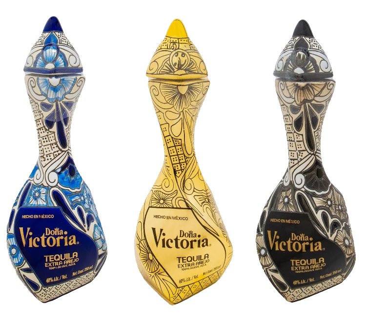 DONA VICTORIA TEQUILA EXTRA ANEJO BLACK BOTTLE 750ML