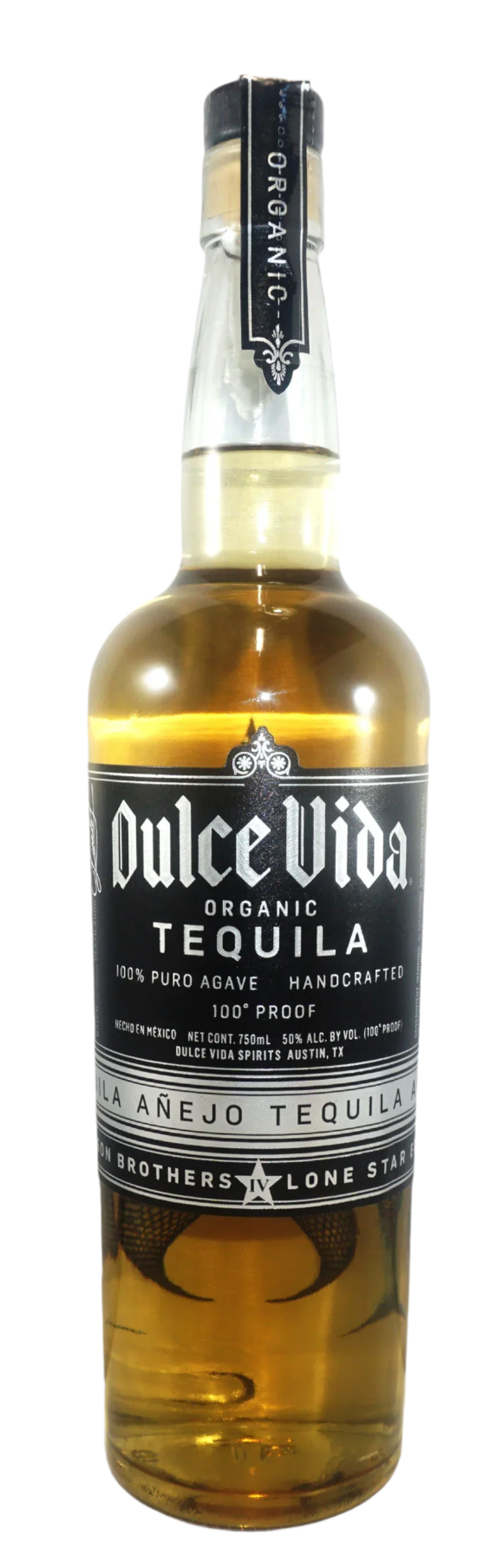 DULCE VIDA LONE STAR TEQUILA ORGANIC ANEJO 100PF 750ML