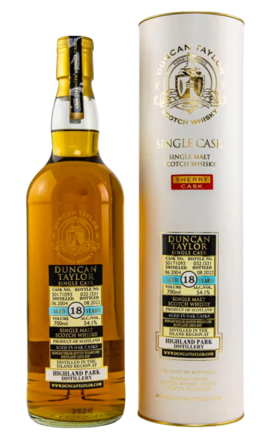 DUNCAN TAYLOR HIGHLAND PARK SCOTCH SINGLE MALT SINGLE SHERRY CASK 18YR 750ML