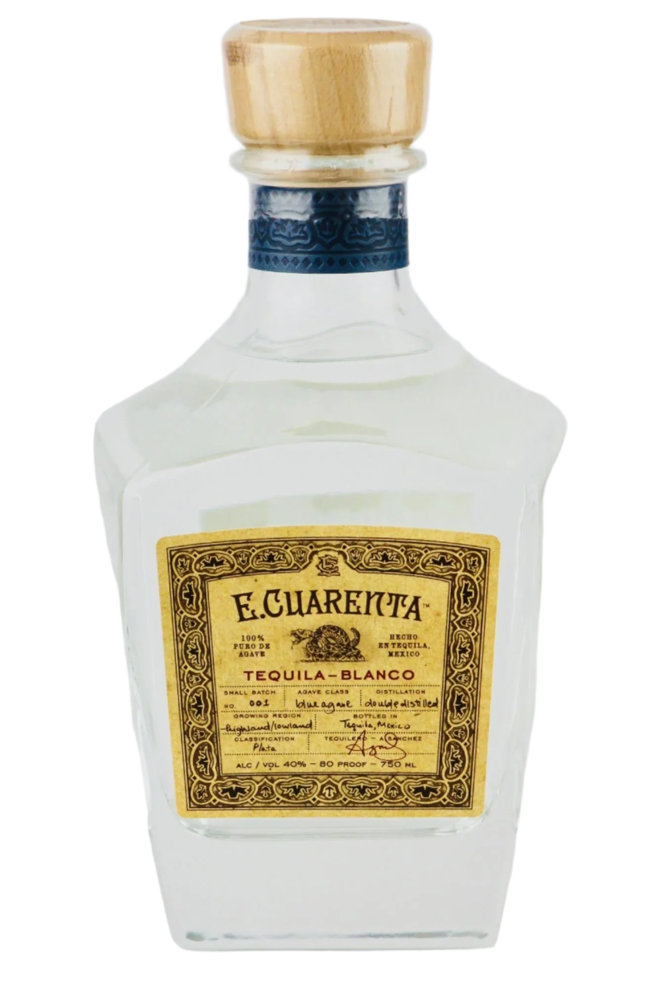 E CUARENTA TEQUILA BLANCO 750ML