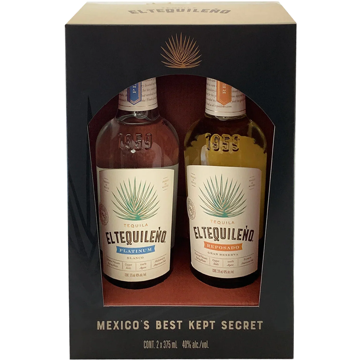 EL TEQUILENO TEQUILA PLATINUM AND GRAN REPOSADO DUAL PACK 2X375ML
