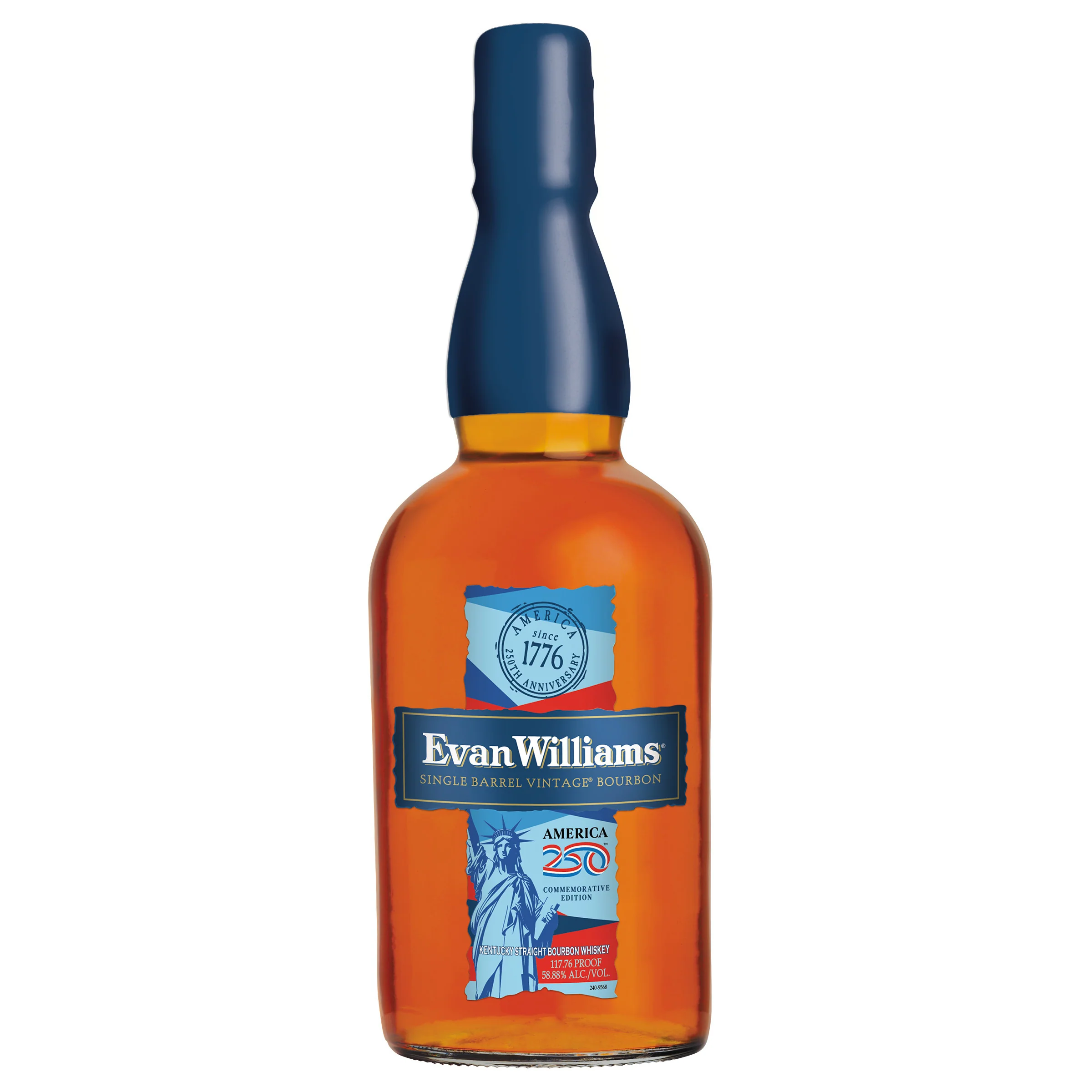 EVAN WILLIAMS BOURBON SINGLE BARREL LIMITED 250TH AMERICA COMMEMORATIVE EDITION KENTUCKY 750ML