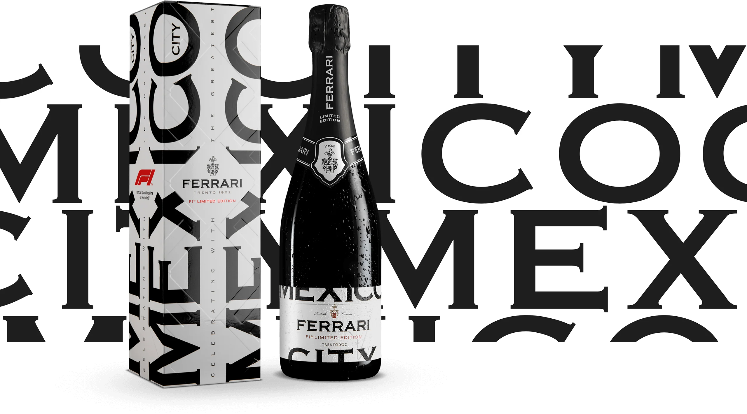 FERRARI TRENTO SPARKLING WINE BRUT F1 LIMITED MEXICO CITY EDITION ITALY 750ML