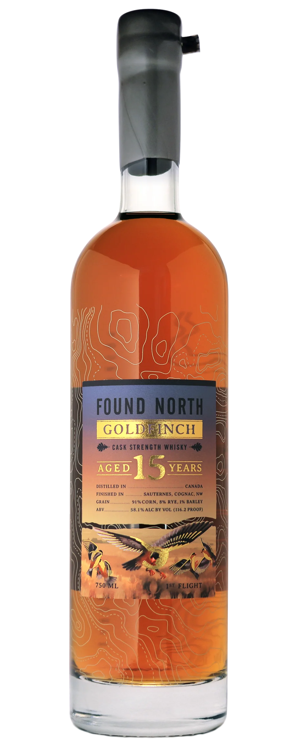 FOUND NORTH WHISKY CASK STRENGTH GOLDFINCH CANADA 15YR 750ML