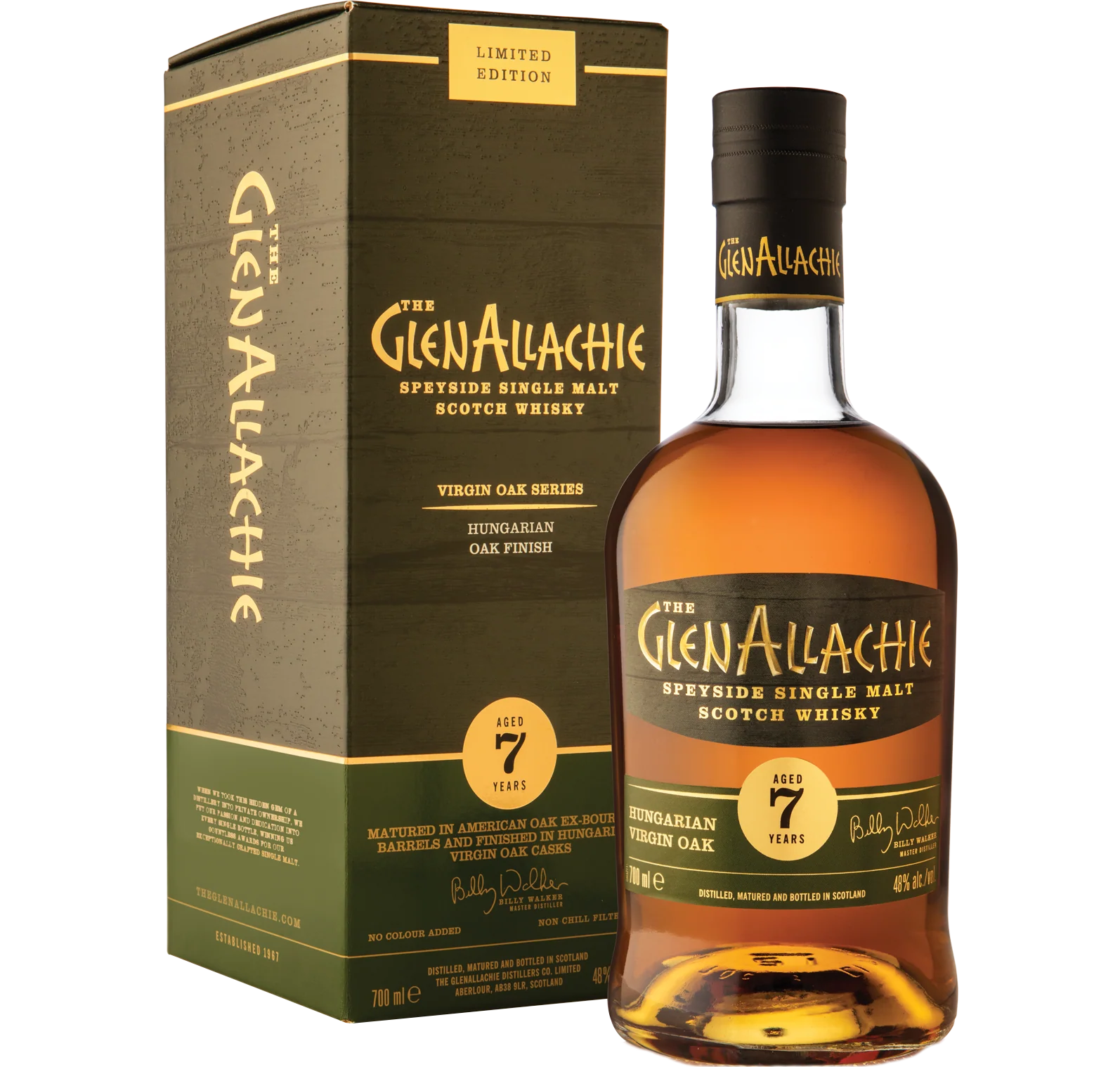 GLENALLACHIE SCOTCH SINGLE MALT VIRGIN HANGARIAN OAK FINISH SPEYSIDE 7YR 700ML