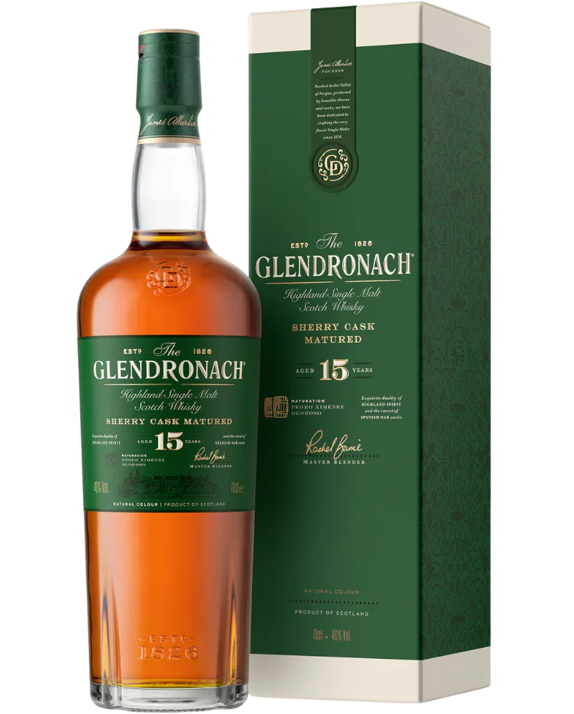 GLENDRONACH SCOTCH SINGLE MALT SHERRY CASK MATURED HIGHLAND 15YR 700ML