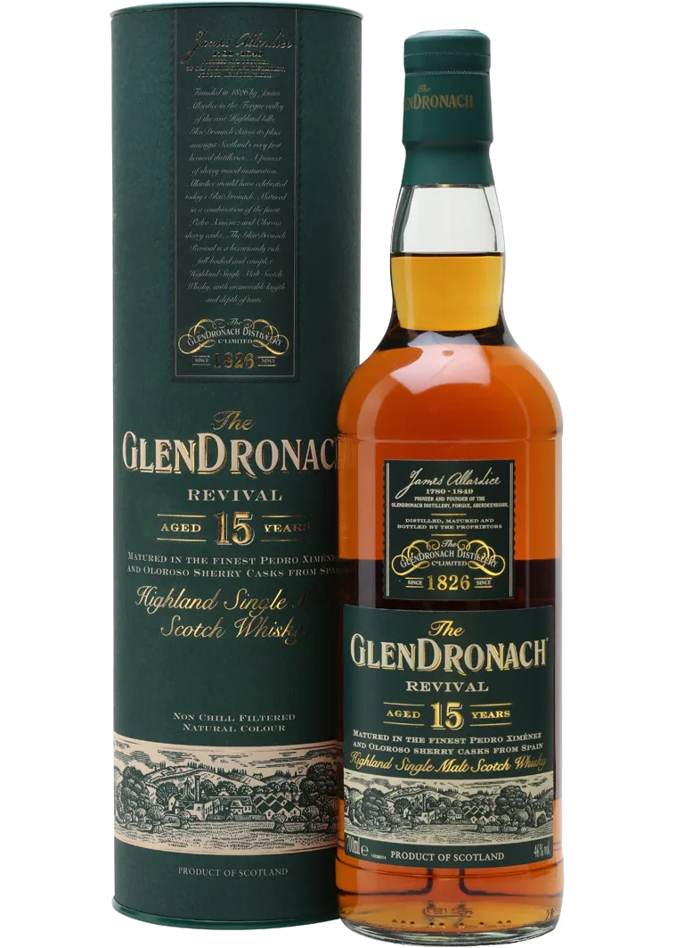 GLENDRONACH SCOTCH SINGLE MALT SHERRY CASK MATURED HIGHLAND 15YR 700ML - Image 2