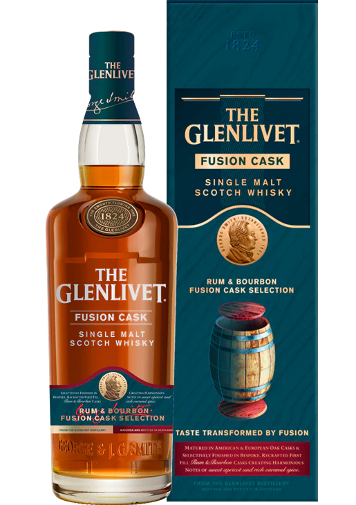 GLENLIVET SCOTCH SINGLE MALT FUSION RUM & BOURBON CASK SELECTION 750ML