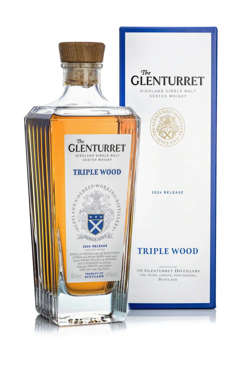GLENTURRET SCOTCH TRIPLE WOOD SINGLE MALT 2024 RELEASE 750ML