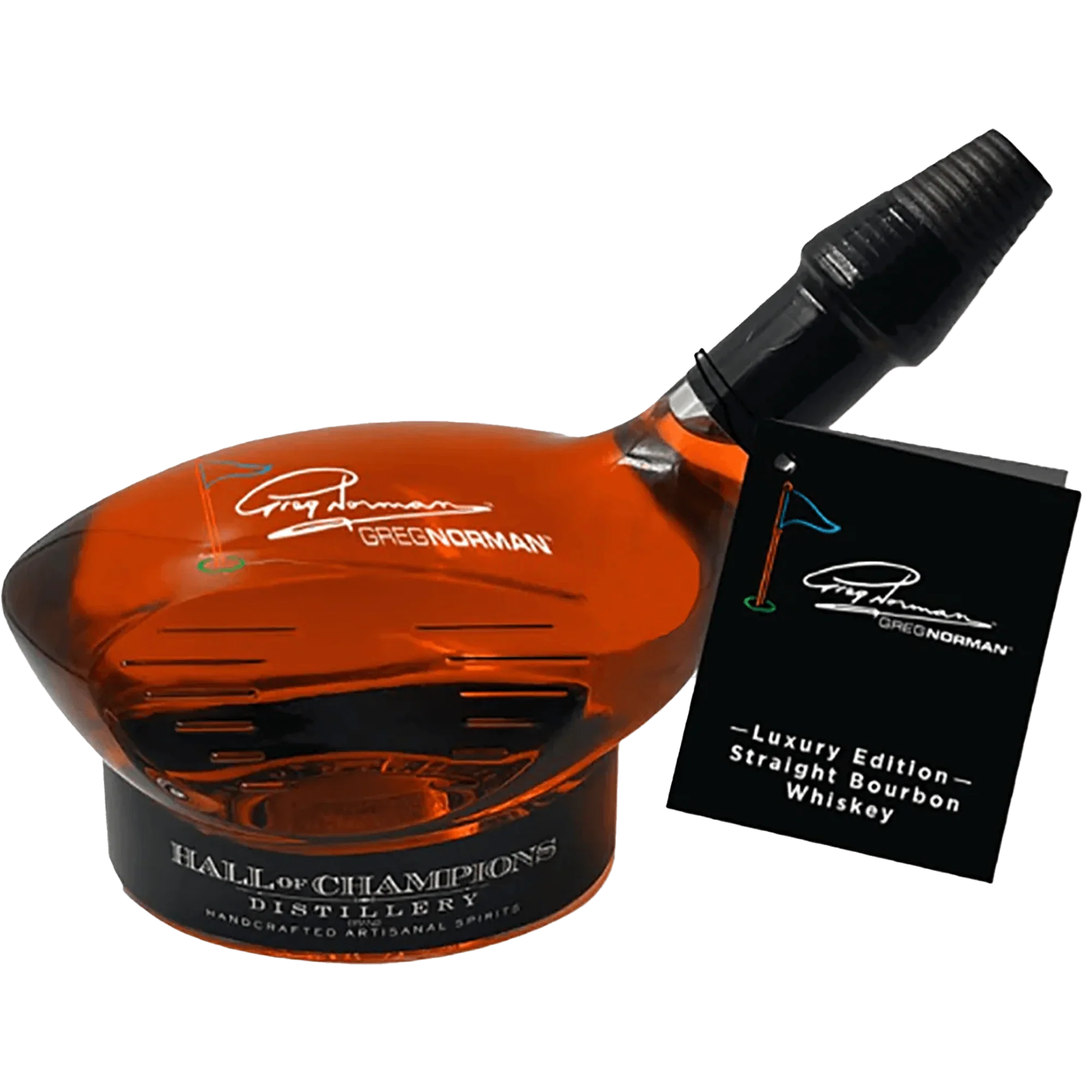 HALL OF CHAMPIONS GREG NORMAN EDITION BOURBON GOLF BOTTLE NEW YORK 750ML