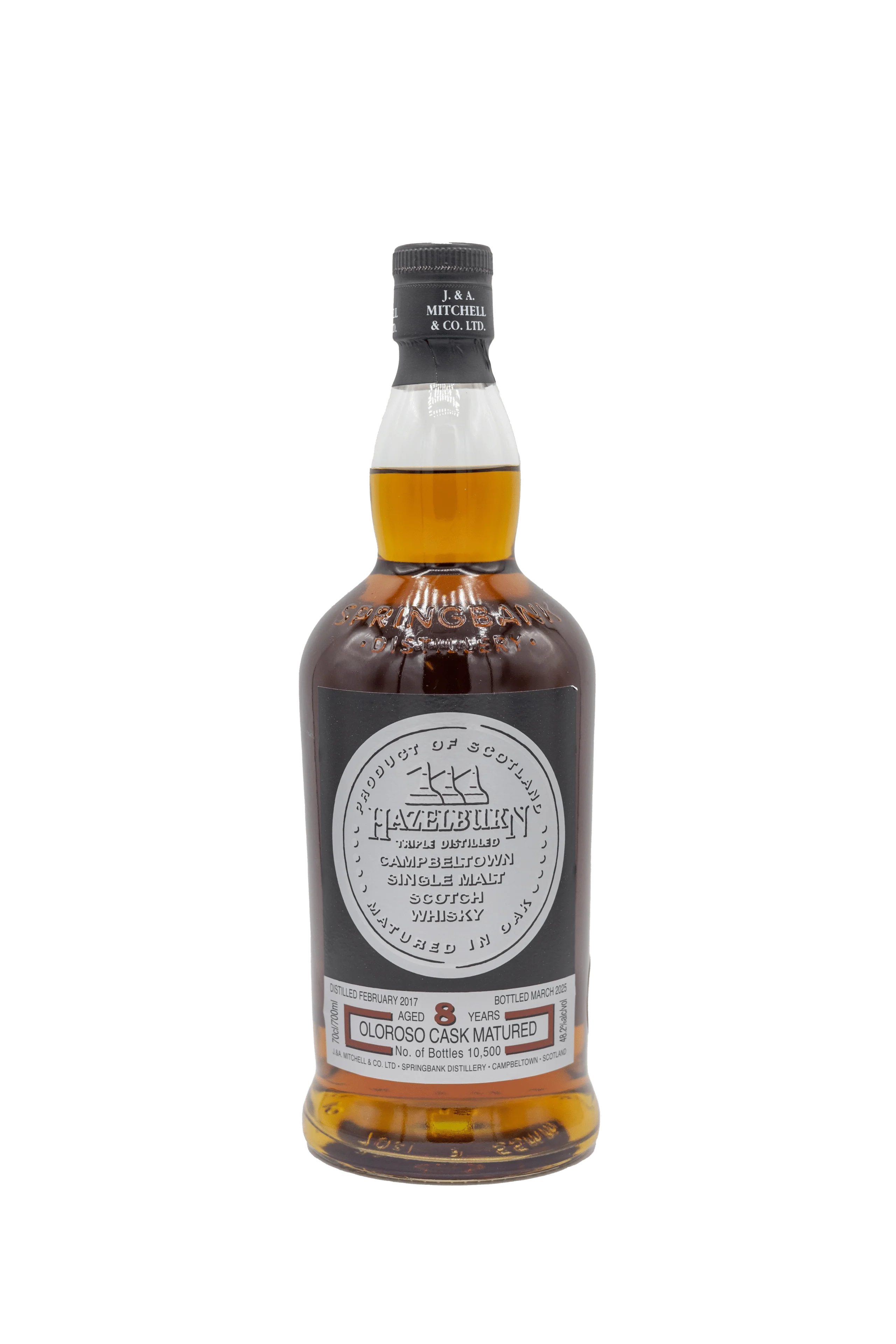 HAZELBURN SCOTCH SINGLE MALT OLOROSO CASK MATURED CAMPBELTOWN 8YR 700ML