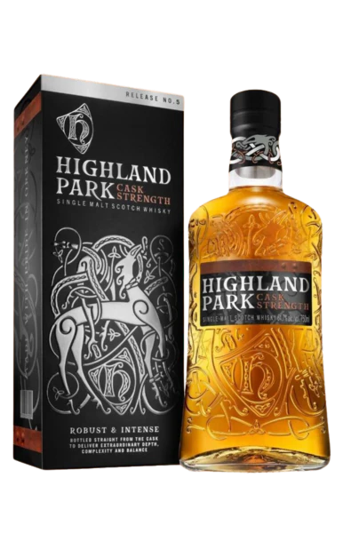 HIGHLAND PARK SCOTCH SINGLE MALT RELEASE NO 5 CASK STRENGTH ROBUST & INTENSE 750ML