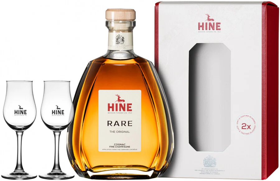 HINE COGNAC VSOP RARE FRANCE GFT PK W/ 2 GLASSES 750ML