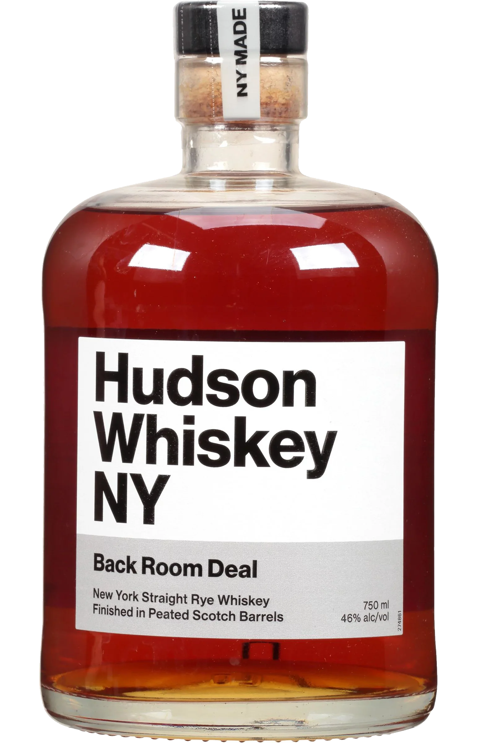 HUDSON BACK ROOM DEAL WHISKEY RYE PEATED NEW YORK 750ML
