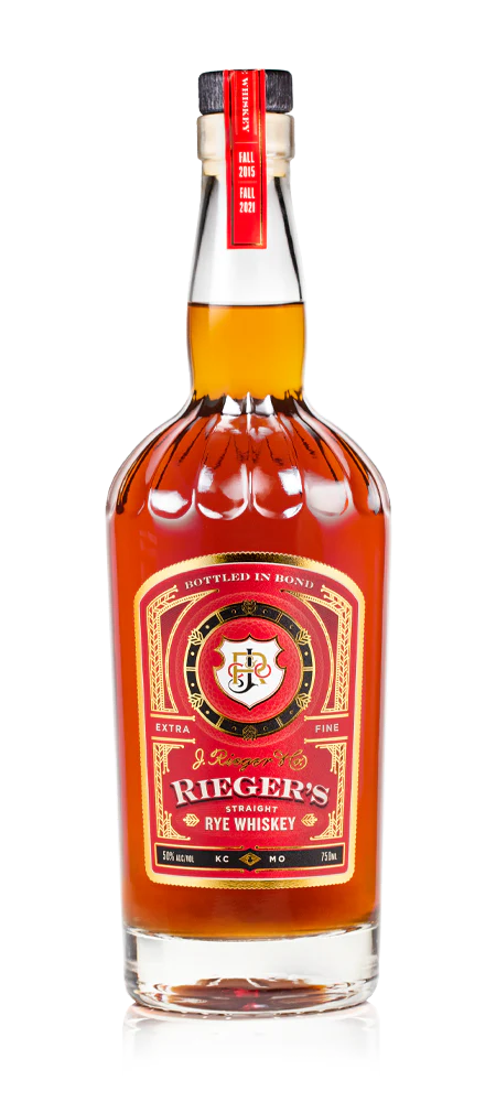 J RIEGERS WHISKEY STRAIGHT RYE BOTTLED IN BOND MISSOURI 750ML