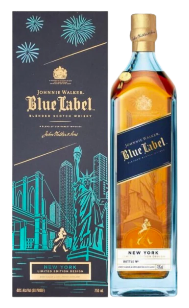 JOHNNIE WALKER BLUE LABEL SCOTCH BLENDED NEW YORK EDITION 750ML (SHIPPING ONLY)