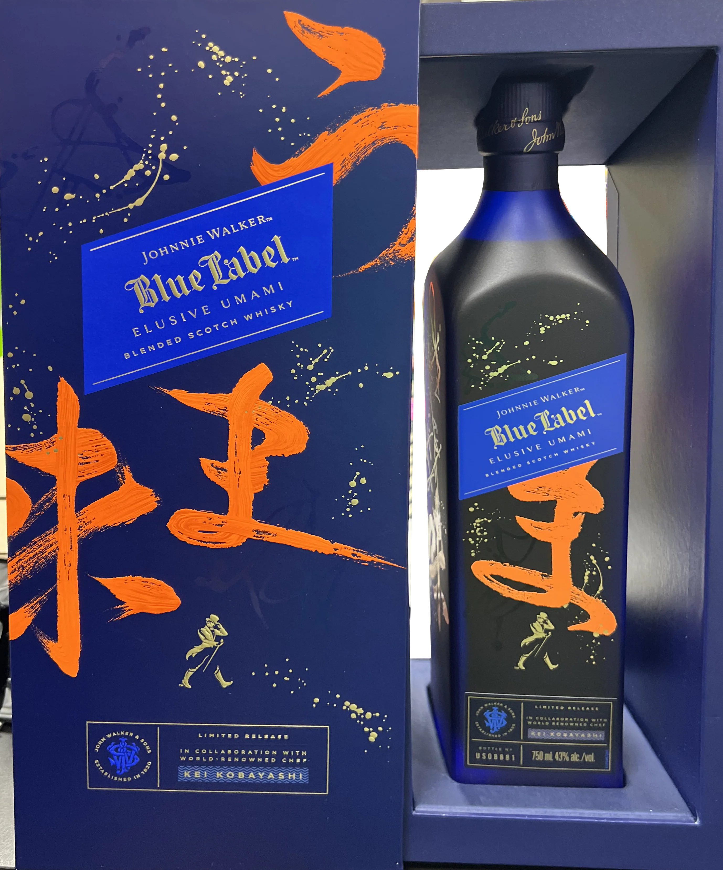JOHNNIE WALKER SCOTCH BLENDED BLUE LABEL LIMITED ELUSIVE UMAMI RELEASE 750ML - Image 2