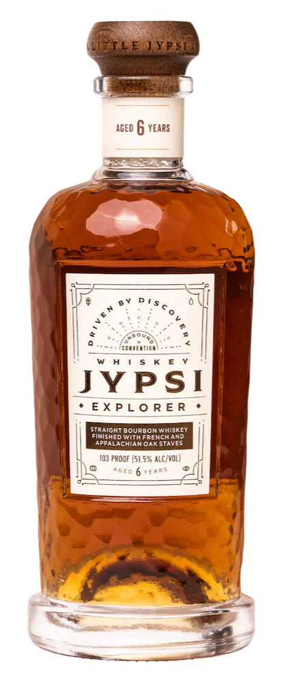 JYPSY EXPLORER BOURBON WHISKEY STRAIGHT FINISHED WITH FRENCH & APPALACHIAN OAK STAVES TENNESSEE 6YR 750ML