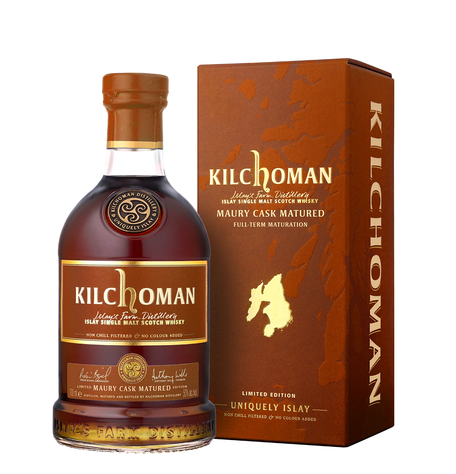 KILCHOMAN SCOTCH SINGLE MALT MAURY CASK MATURED ISLAY 700ML